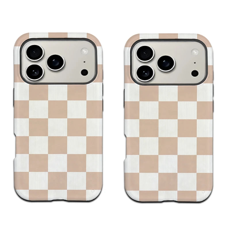 Neutral Checkerboard MagSafe iPhone Case Scratch-resistant Case for Samsung