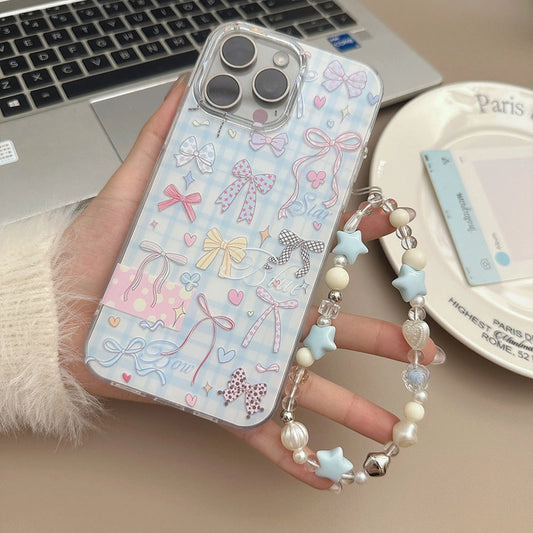 Cute Bow With Bracelet IMD Phone Case for iPhone 17 16 15 14 13 12 11 Pro Max X Xr 7 8