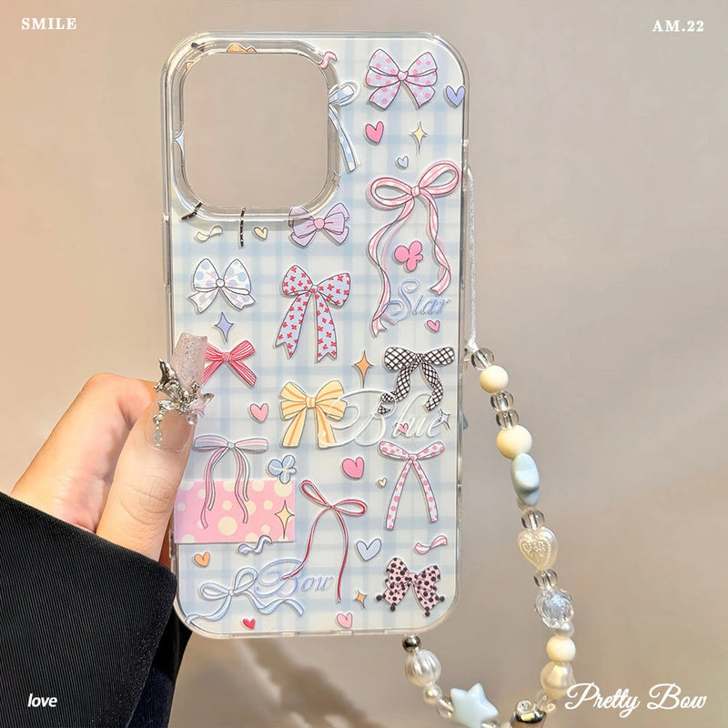 Cute Bow With Bracelet IMD Phone Case for iPhone 17 16 15 14 13 12 11 Pro Max X Xr 7 8