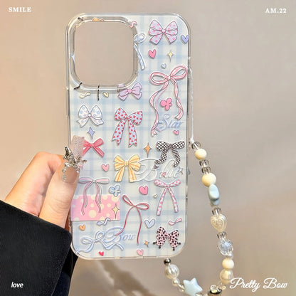 Cute Bow With Bracelet IMD Phone Case for iPhone 17 16 15 14 13 12 11 Pro Max X Xr 7 8