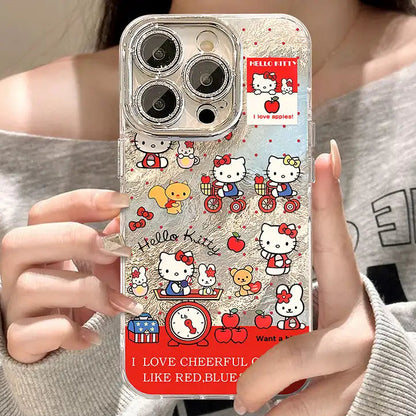 Person holding a phone case with Kitty design