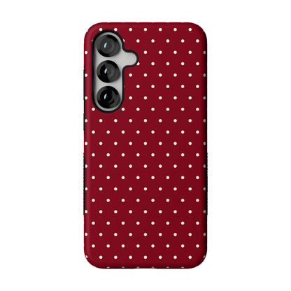 Maroon Polka Dot Scratch-resistant Case for Samsung Galaxy S25 S24 S23 S22 S21 S20 Ultra Plus Edge FE