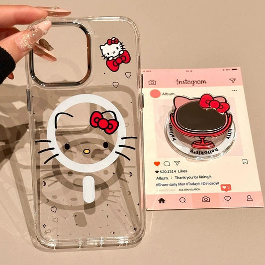Kitty magnetic mirror phone case