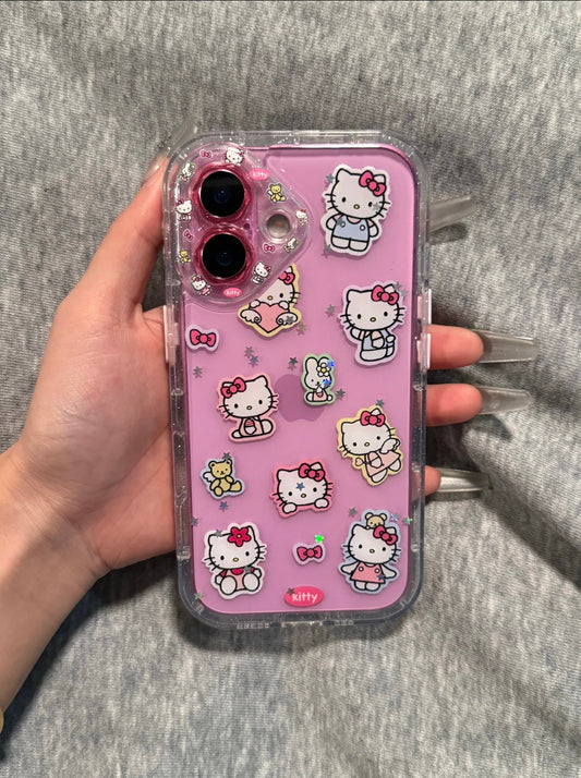 Coque de téléphone transparente Kitty mignonne et kawaii