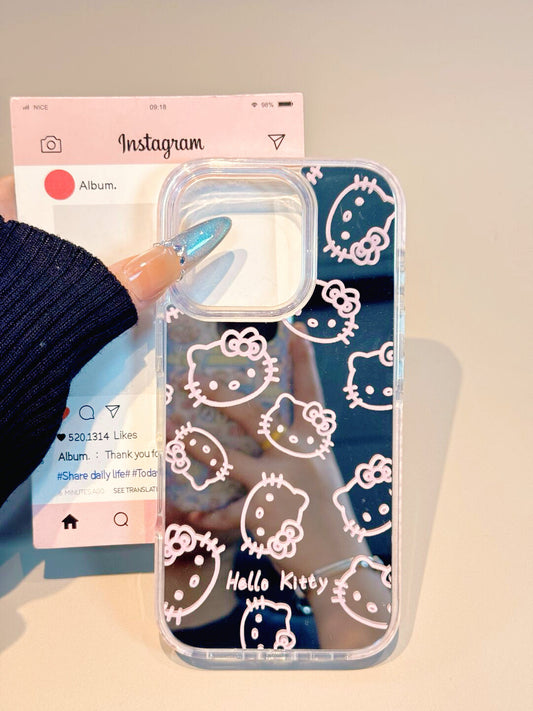 Kitty Pink Printed Mirror Cute Kawaii Phone Case