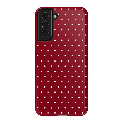 Maroon Polka Dot Scratch-resistant Case for Samsung Galaxy S25 S24 S23 S22 S21 S20 Ultra Plus Edge FE