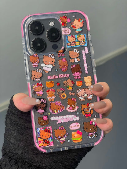 Coque de téléphone transparente Kitty Hawaii mignonne et kawaii