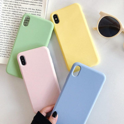Candy Color Macaron Monochrome Silicone Soft Case For iPhone 17 Air 16 15 14 13 12 11 Pro Max X XR XS Max 7 8 Plus