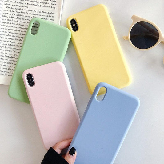 Candy Color Macaron Monochrome Silicone Soft Case For iPhone 17 Air 16 15 14 13 12 11 Pro Max X XR XS Max 7 8 Plus