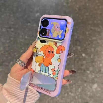 Cute Twinkle Cartoons Mirror Kickstand Case For iPhone 17 16 15 14 13 12 11 Pro Max Plus XR XS