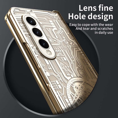 Newest Electroplating Transparent Mechanical All-Inclusive Drop-Proof Protective Case For Samsung Galaxy Z Fold3 Fold4 5G