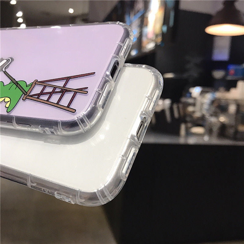 Coque de téléphone créative avec un adorable dessin de dinosaure pour iPhone
