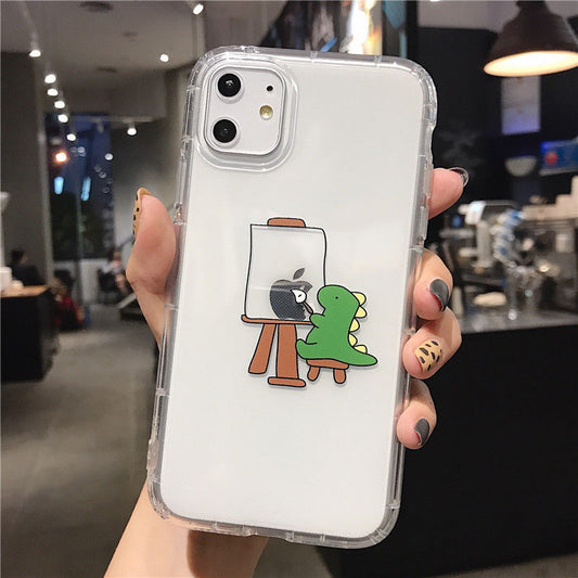Creative Cute Dinosaur Drawing Phone Case for iPhone