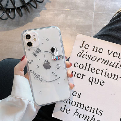 Cute Funny Astronaut Creative Humorous Phone Case for iPhone