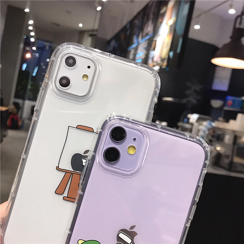 Coque de téléphone créative avec un adorable dessin de dinosaure pour iPhone