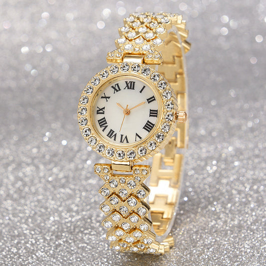 Gold Full Diamond Luxury Quartz Watch