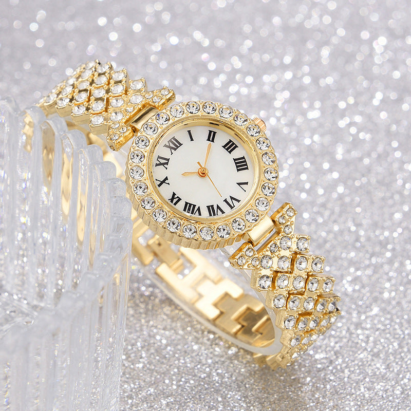 Gold Full Diamond Luxury Quartz Watch