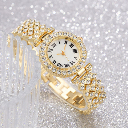 Gold Full Diamond Luxury Quartz Watch