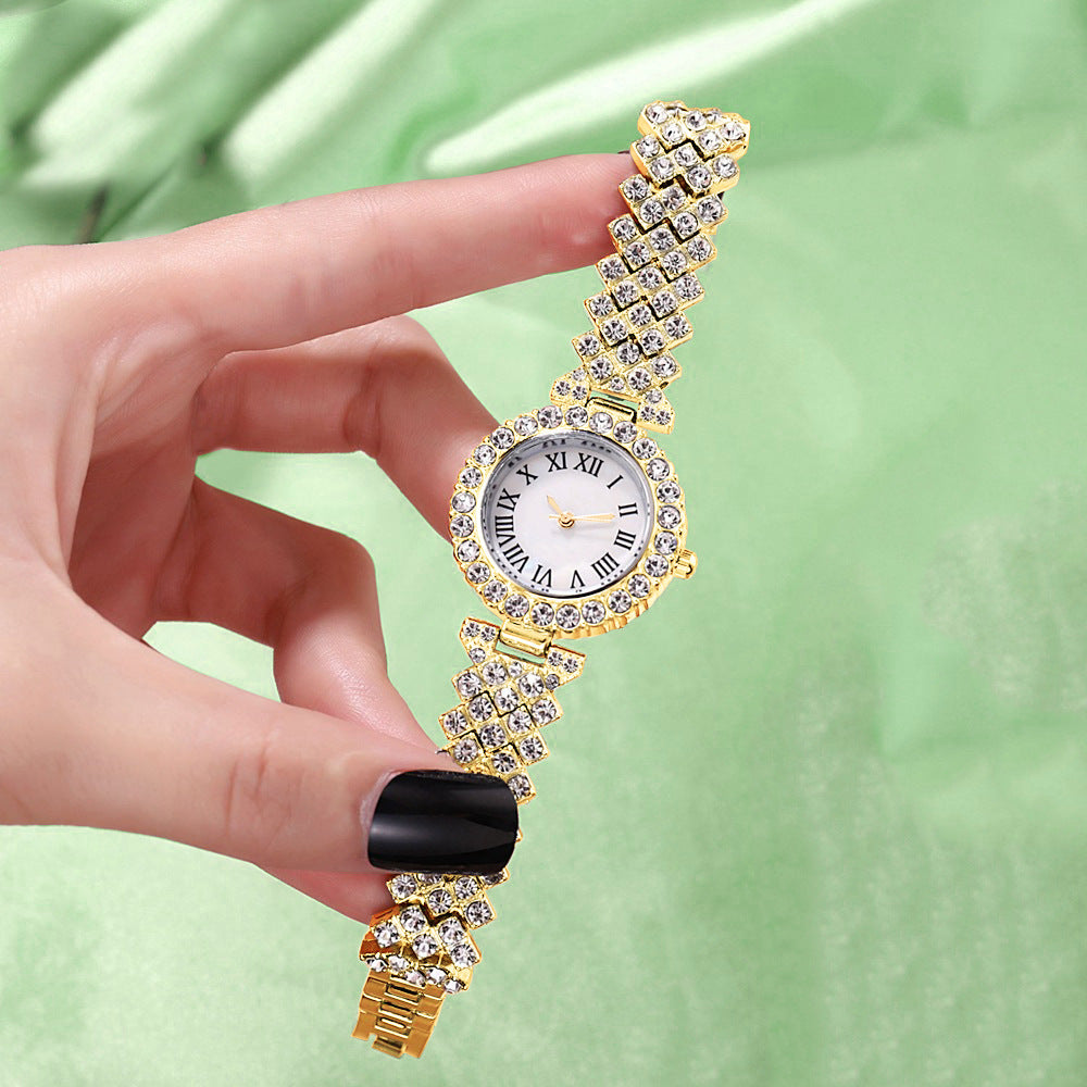 Gold Full Diamond Luxury Quartz Watch