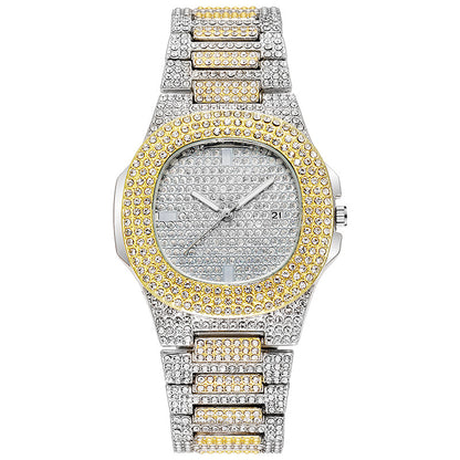 Gold Full Diamond Luxury Quartz Watch Hip Hop