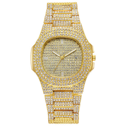 Gold Full Diamond Luxury Quartz Watch Hip Hop