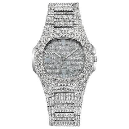 Gold Full Diamond Luxury Quartz Watch Hip Hop