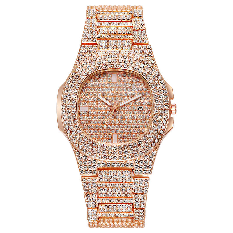 Gold Full Diamond Luxury Quartz Watch Hip Hop