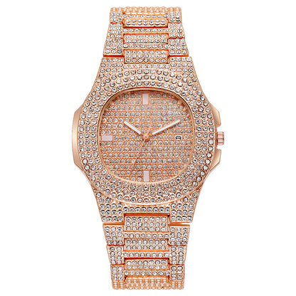 Gold Full Diamond Luxury Quartz Watch Hip Hop