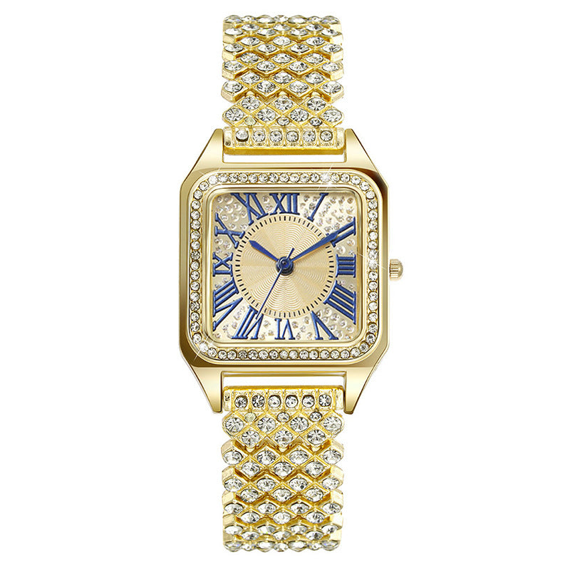 Gold Full Diamond Luxury Quartz Watch