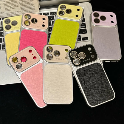High-value retro multi-color minimalist leather phone case