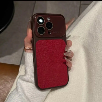 High-value retro multi-color minimalist leather phone case