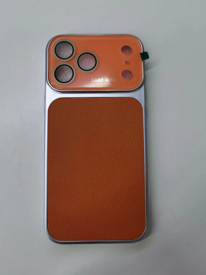 High-value retro multi-color minimalist leather phone case