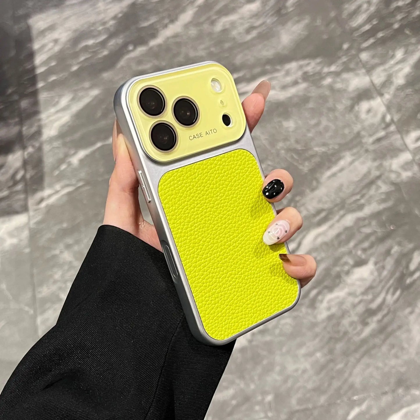 High-value retro multi-color minimalist leather phone case