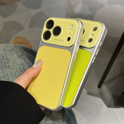 High-value retro multi-color minimalist leather phone case