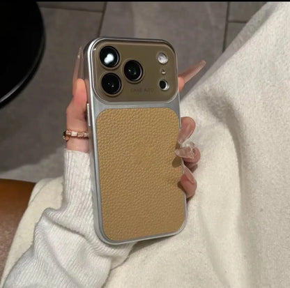 High-value retro multi-color minimalist leather phone case