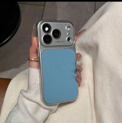 High-value retro multi-color minimalist leather phone case