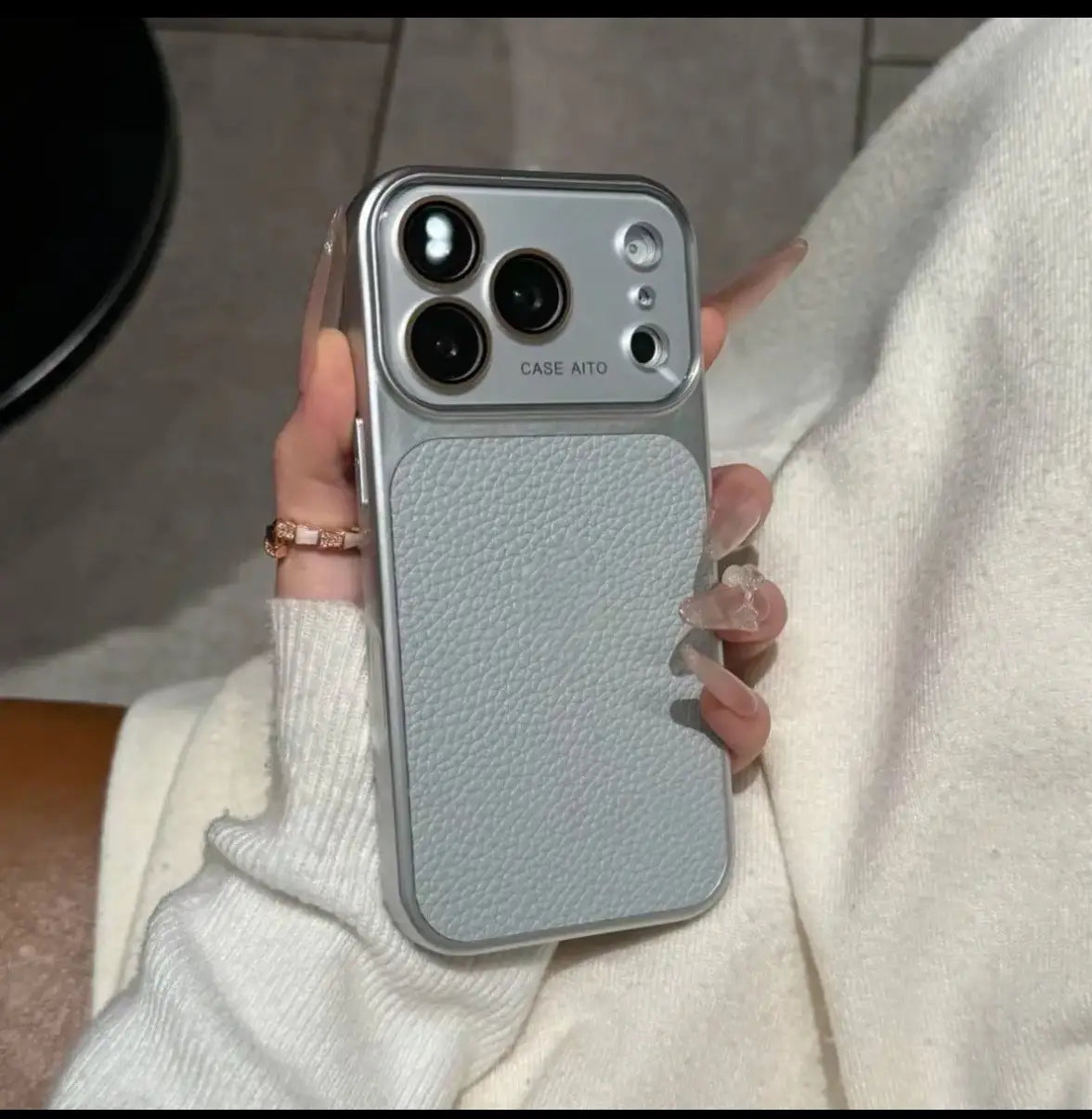 High-value retro multi-color minimalist leather phone case