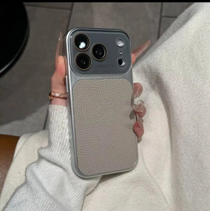High-value retro multi-color minimalist leather phone case
