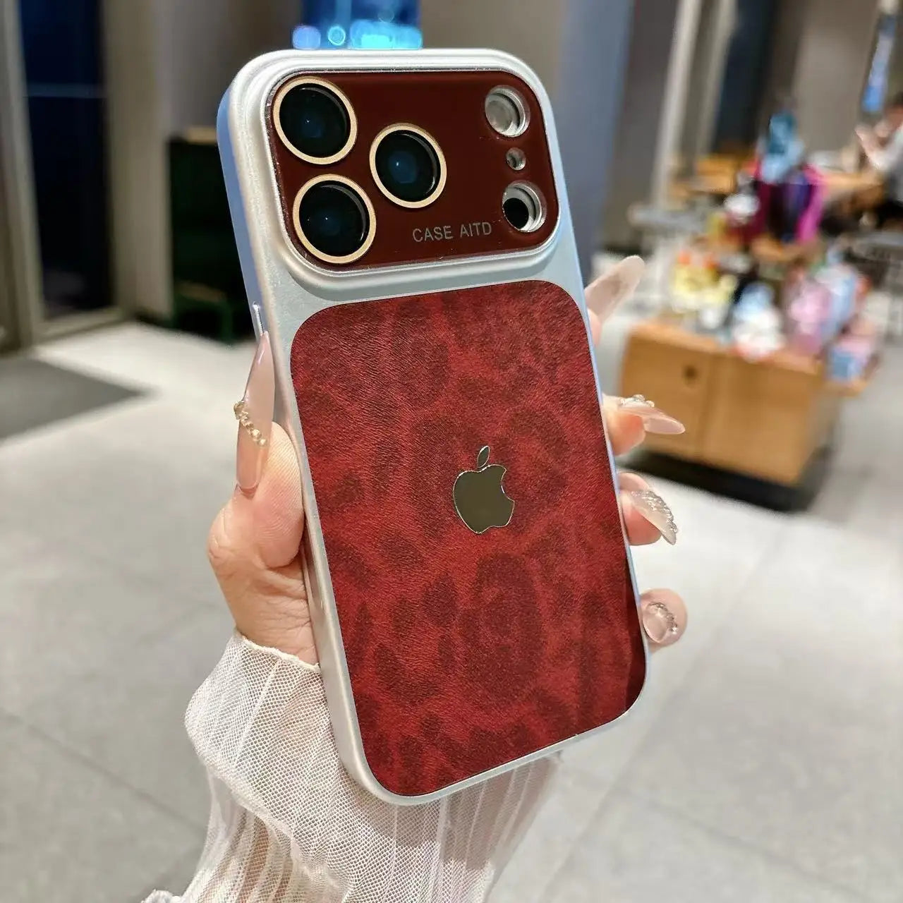 High-value retro multi-color minimalist leapord phone case
