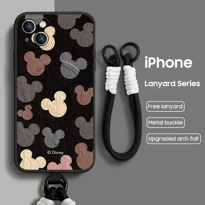 iPhone Lanyard Series | Mick Mouse Liquid Silicone MagSafe Phone Case