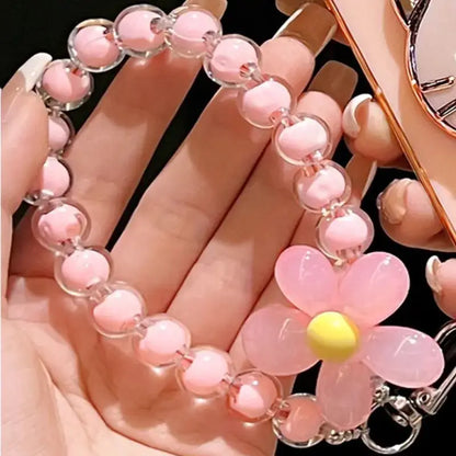 iPhone Mirror Case Cartoon Kitty Phone Cover For iPhone With Crystal Bracelet