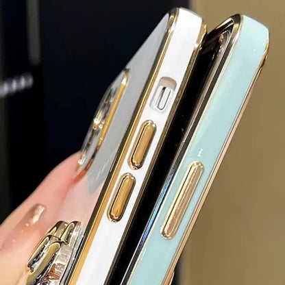 iPhone Mirror Case Cartoon Kitty Phone Cover For iPhone With Crystal Bracelet