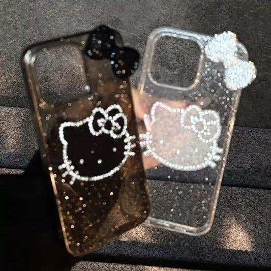 3D Rhinestone Bowknot Bling Glitter Case For iPhone Shockproof Soft Cover