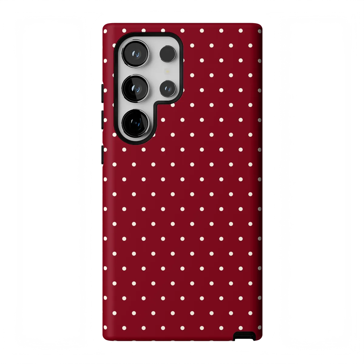 Maroon Polka Dot Scratch-resistant Case for Samsung Galaxy S25 S24 S23 S22 S21 S20 Ultra Plus Edge FE