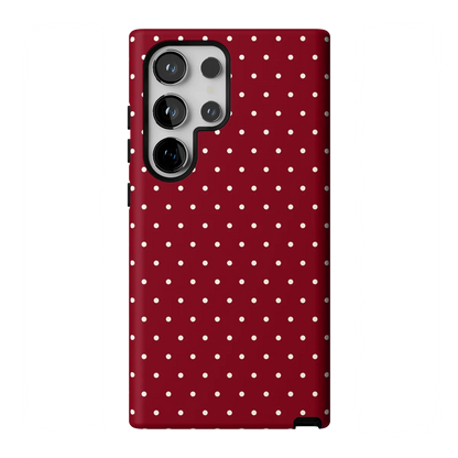 Maroon Polka Dot Scratch-resistant Case for Samsung Galaxy S25 S24 S23 S22 S21 S20 Ultra Plus Edge FE