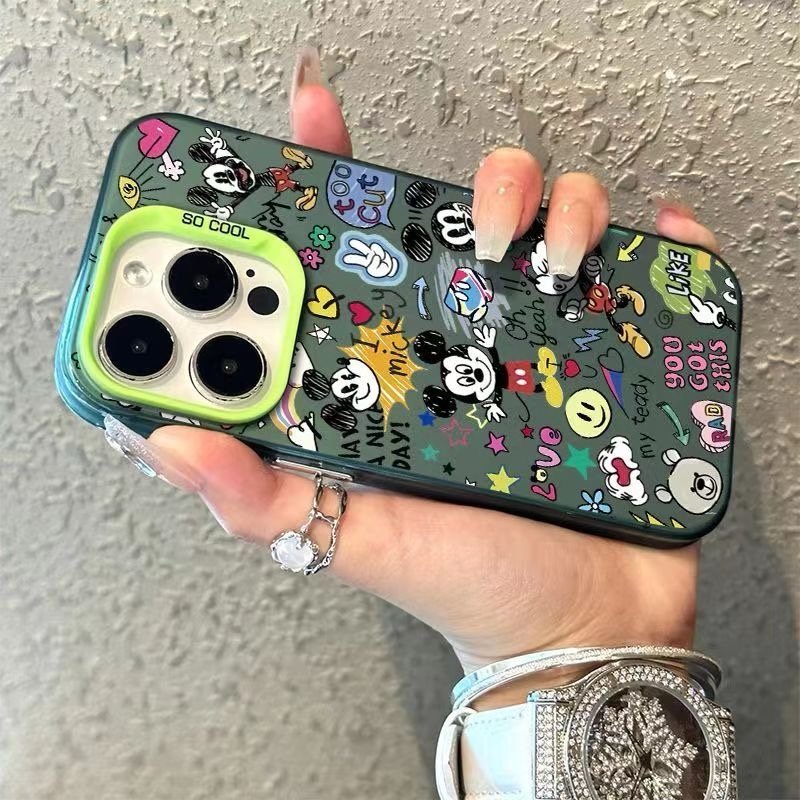 Graffiti Art Mouse Mick Lens Protection Case For iPhone 17 Air 16 15 14 13 12 11 Pro Max Mini Plus 16E Cover