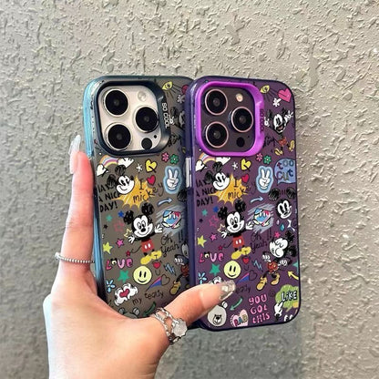 Graffiti Art Mouse Mick Lens Protection Case For iPhone 17 Air 16 15 14 13 12 11 Pro Max Mini Plus 16E Cover