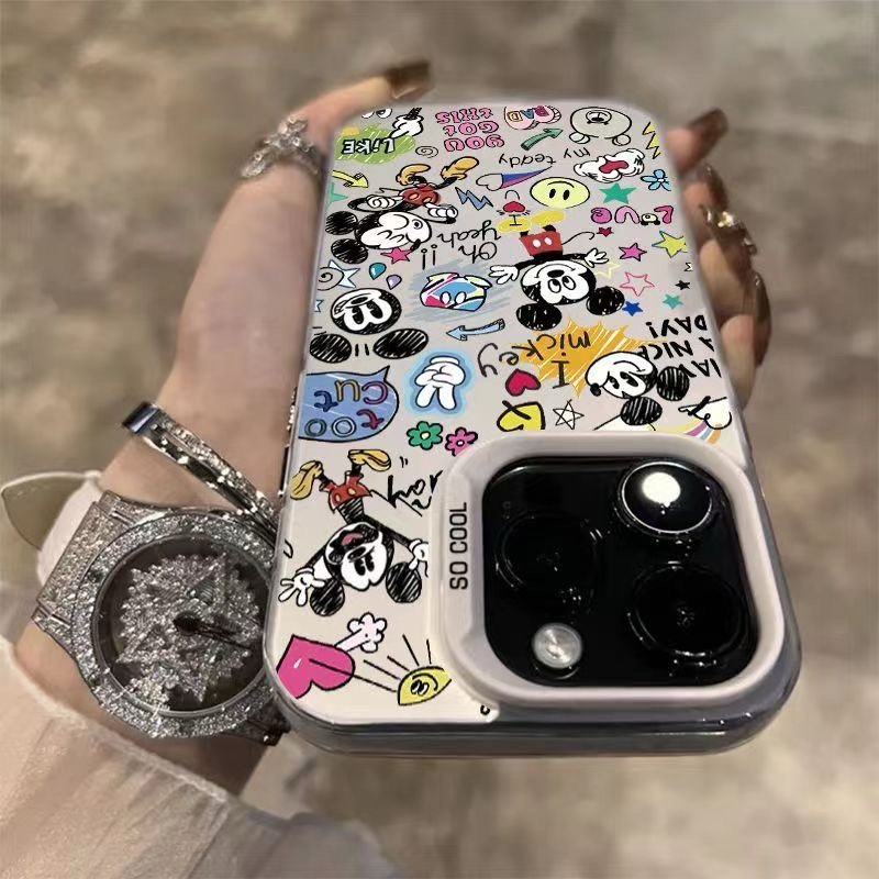 Graffiti Art Mouse Mick Lens Protection Case For iPhone 17 Air 16 15 14 13 12 11 Pro Max Mini Plus 16E Cover
