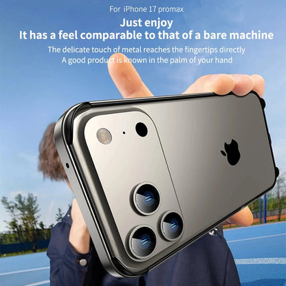 Metal Bumper Case, No Back Design Compatible with MagSafe, Aluminum Alloy + TPU Bumper Frame Slim Fit Excellent Heat Dissipation 4 Corner Raised Shockproof for iPhone All Models