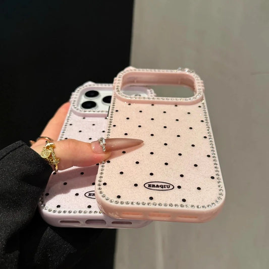 Cute Kitty Rhinestone Protective Cover TPU Phone Case for iPhone 17 Air 16 15 14 13 12 11 Pro Max Plus